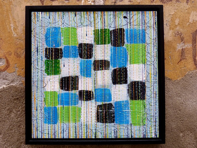 coloured lines 15 2014  50x50 Acryl-Lack auf LW
